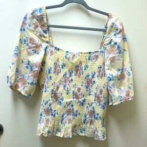 Angel sleeve mini top with ruching